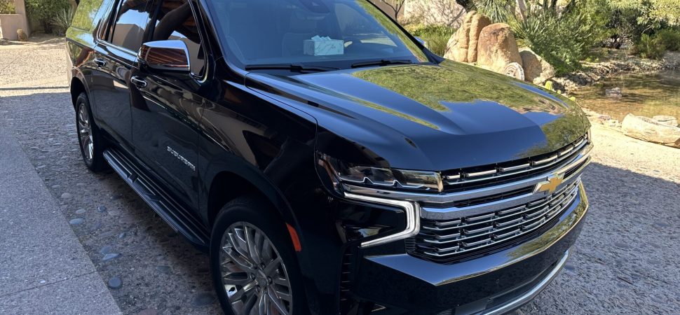 Black Chevrolet Suburban 2023 Bachelor or Bachelorette Party